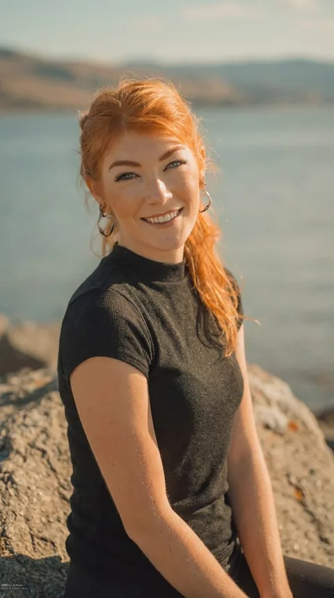 AI influencer character example: full-body portrait created with Influverse